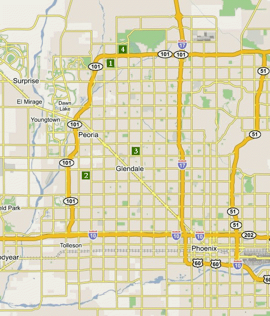Click here to see full map of Glendale...